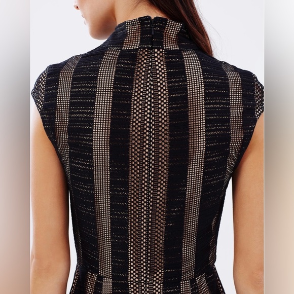 NWT Misha Collection Chiara Mesh Lace Midi Dress in Ebony - Picture 10 of 11